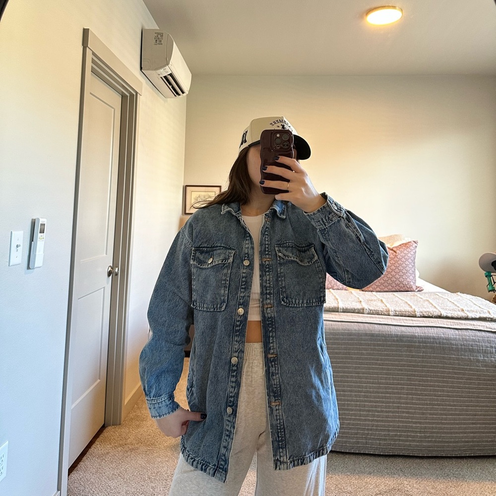 Denim shacket
